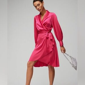 White House Black Market Pink Wrap Dress